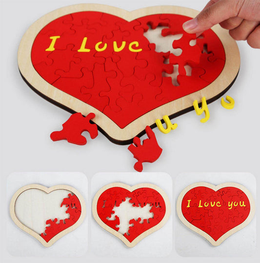 😘"I Love you "Heart Shape Puzzle Building Blocks❣️